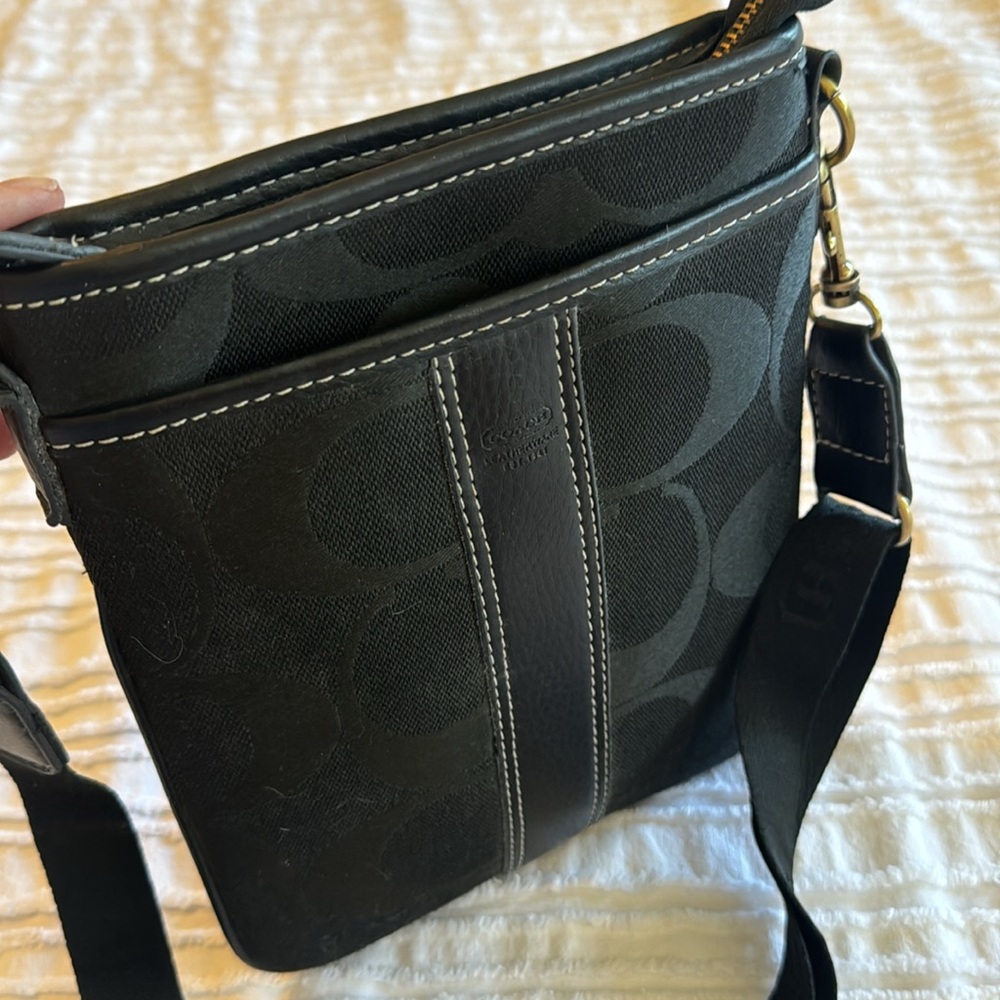 Monogram Logo Black Crossbody Bag Purse